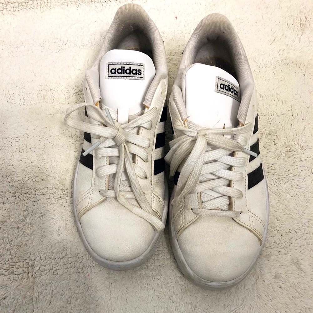 Adidas Used White Grand Court Sneaker🤍🖤👟